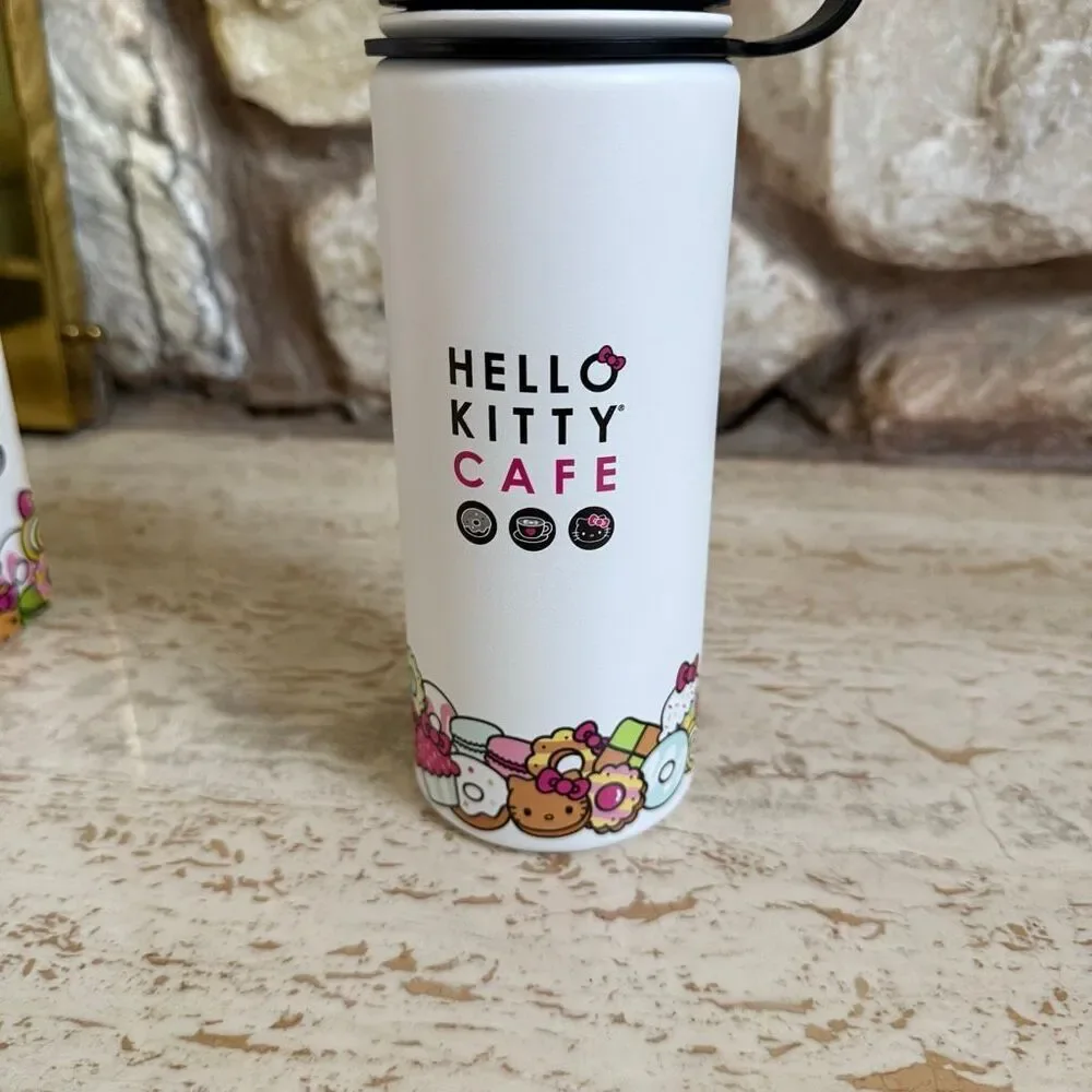 NIB Hello Kitty Cafe truck stainless steel thermal bottle retired print 2017 sm